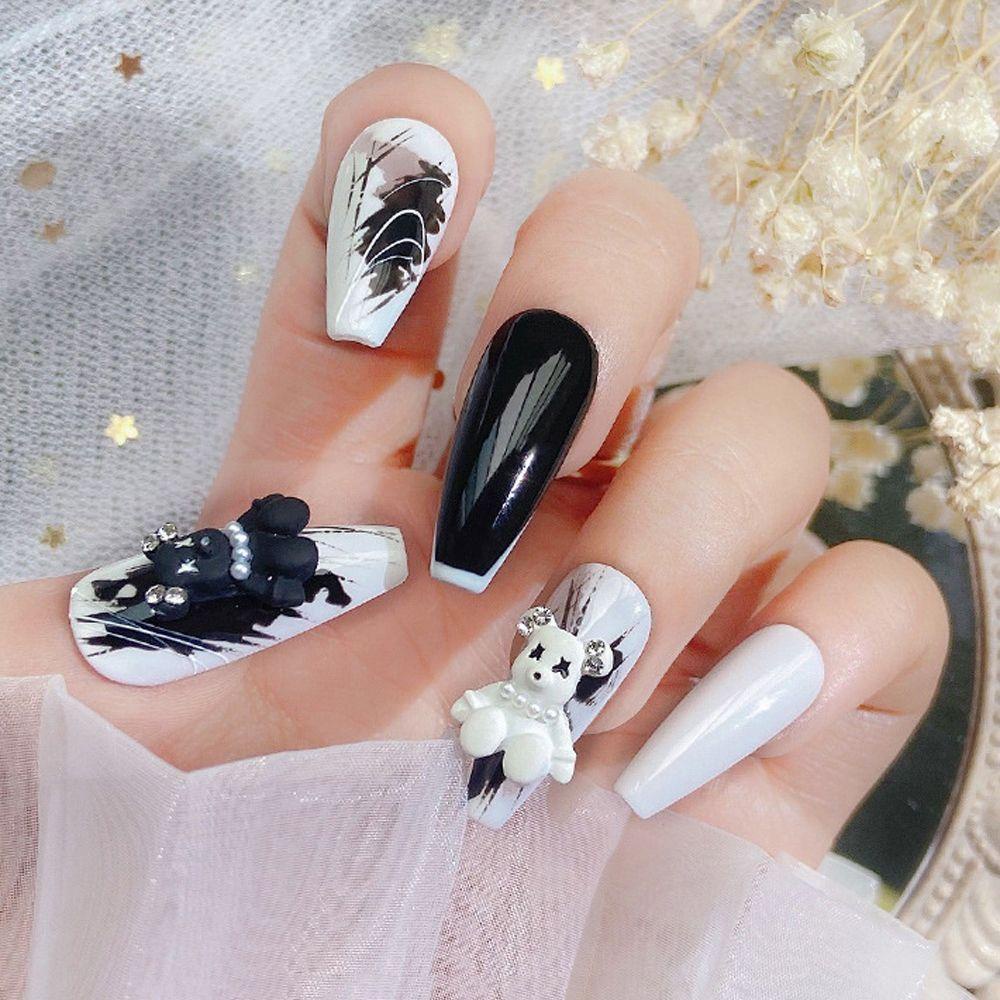 Miếng Dán Trang Trí Móng Tay Chống Rơi Họa Tiết Hoạt Hình Dễ Thương|Phụ Kiện Trang Trí Móng Tay 3D Nhiều Màu Sắc Phong Cách Nhật Bản