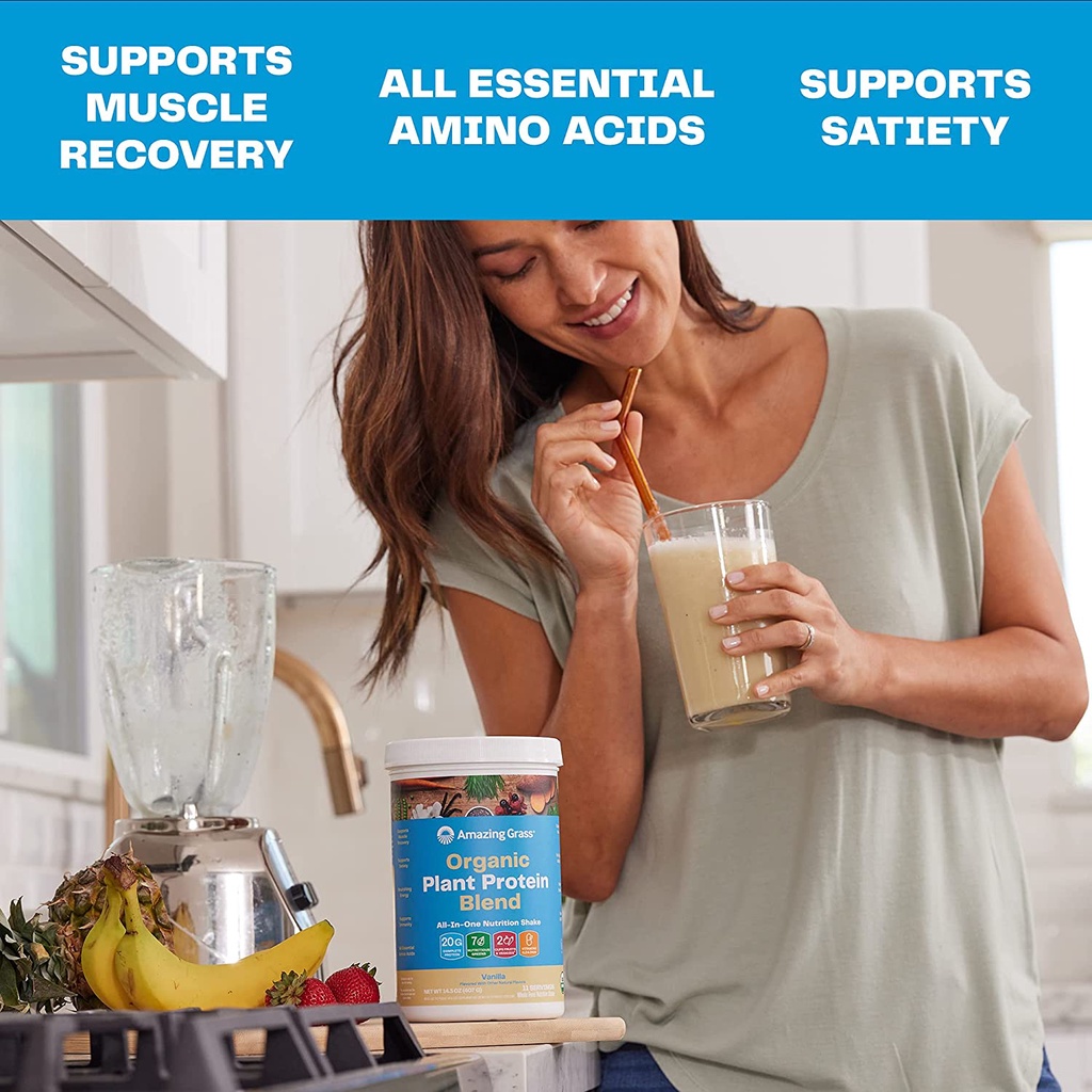 Bột Protein Thực Vật Hữu Cơ - Amazing Grass Protein Superfood - Size Lớn - Plant Protein - Vegan