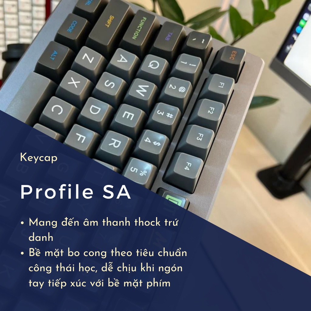 Keycap SA Oblivion Black ABS tráng men cao cấp | Nút bàn phím cơ - Kicap