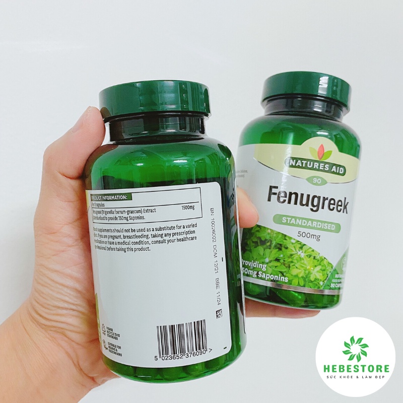 [Chuẩn Anh] Viên uống lợi sữa cỏ cà ri Fenugreek Natures Aid 500mg 90 viên Anh UK - Cam kết chính hãng | BigBuy360 - bigbuy360.vn