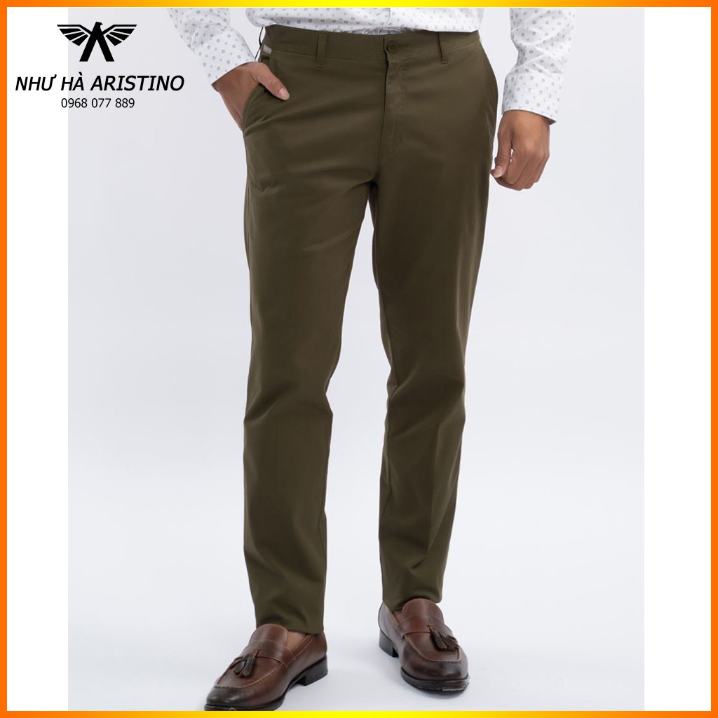 Quần Kaki Aristino AKK008s7 Khoẻ Khoắn 2 Màu Rêu - Xanh Tím Than Slim 32/34/35