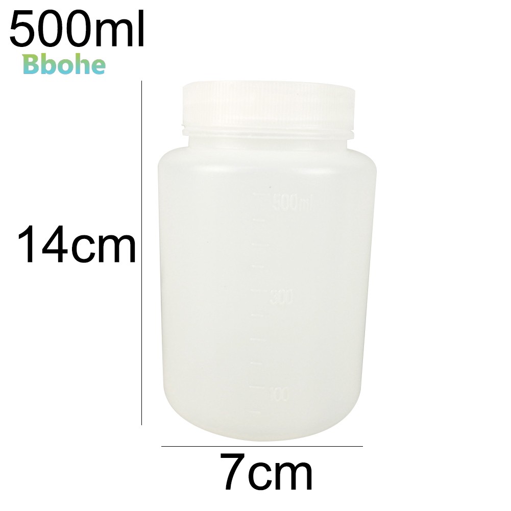 Lọ đựng hóa chất bằng nhựa trong có nắp đậy dung tích 500ml