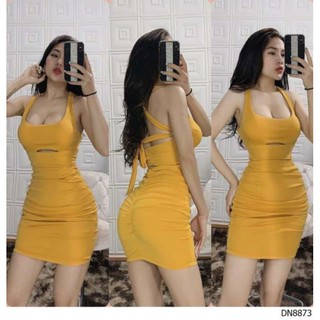 Đầm đan dây rút nhúng sexy
