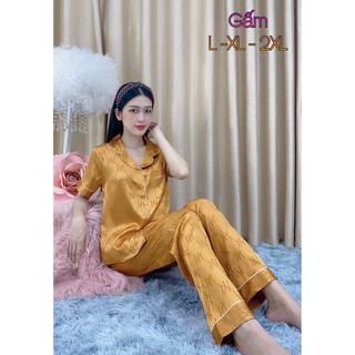 Bộ đồ ngủ Pijama Lụa Gấm Cao Cấp tay ngắn quần dài Đủ Size MS02