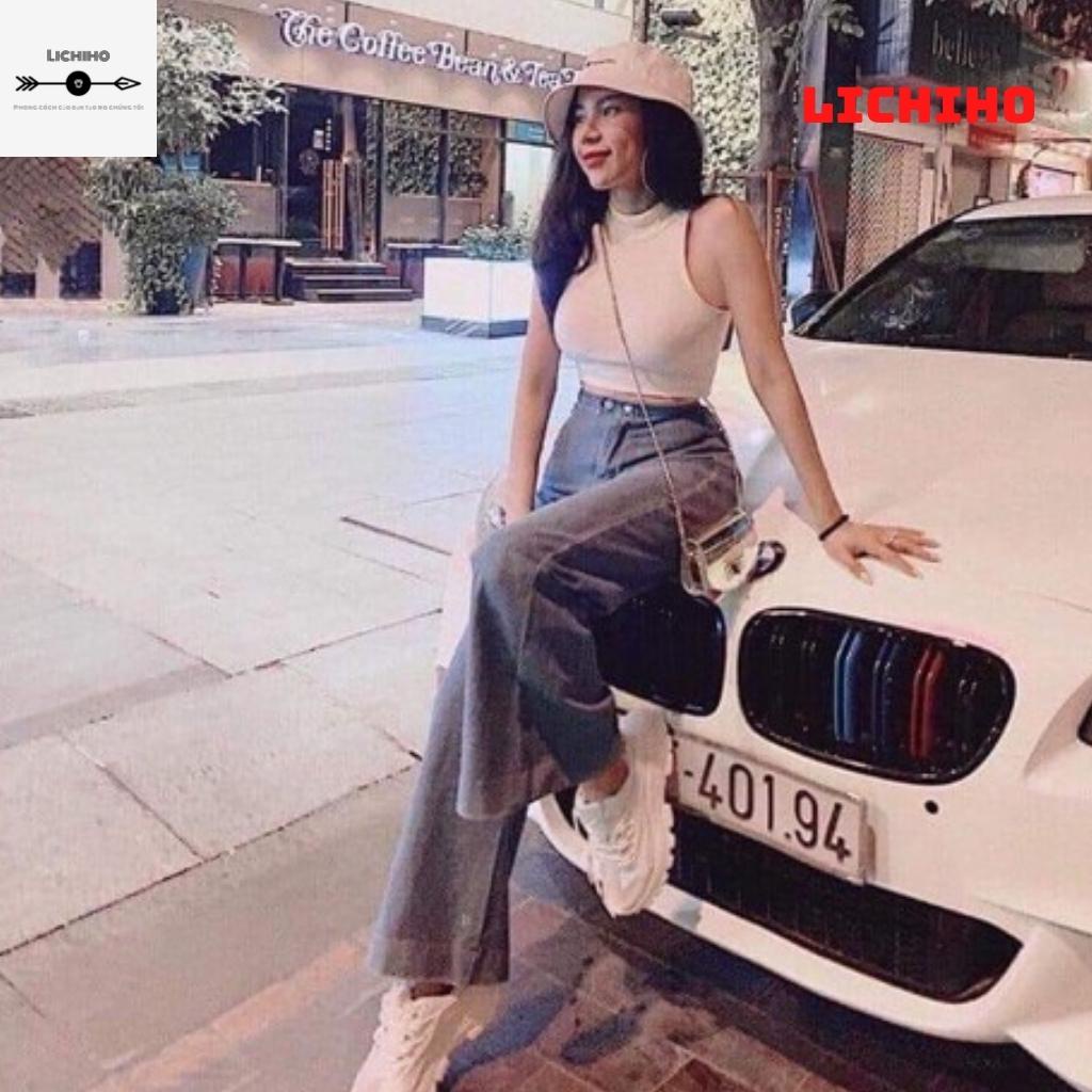 Áo croptop ba lỗ cổ lọ CT07 LICHIHO áo thun nữ chất vải tốt chất lượng | BigBuy360 - bigbuy360.vn