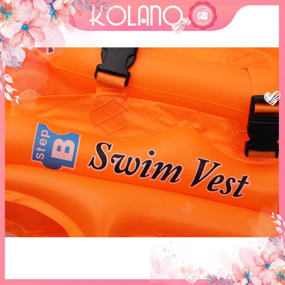 Áo Phao Bé Gái Bé Trai Tập Bơi KOLANO Có Khóa Cài An Toàn Cho Bé Size S 1 - 6 Tuổi SS-001097 [Tặng Bơm Phao]