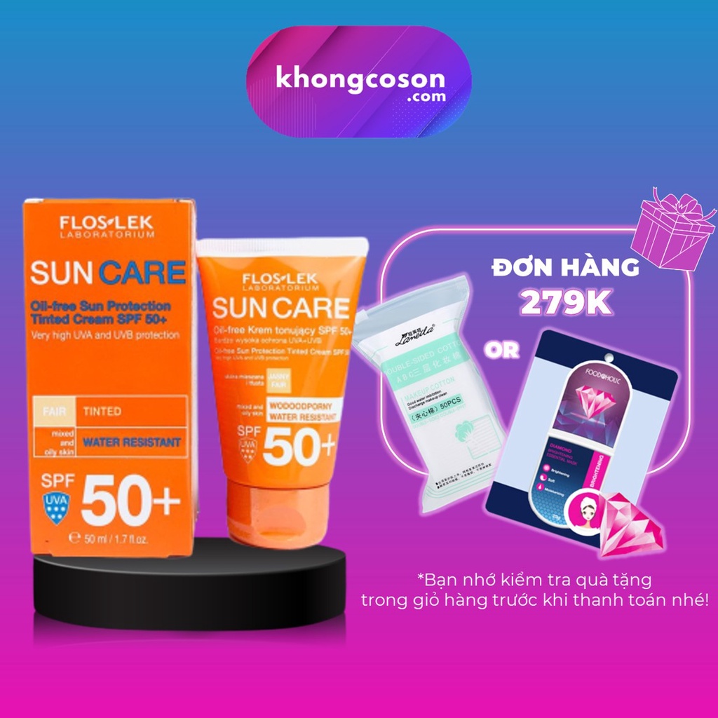 Kem Chống Nắng Floslek Cho Da Dầu Kcn Floslek Sun Care Oil Free Sun Protection Tinted Cream 50ml -  Khongcoson