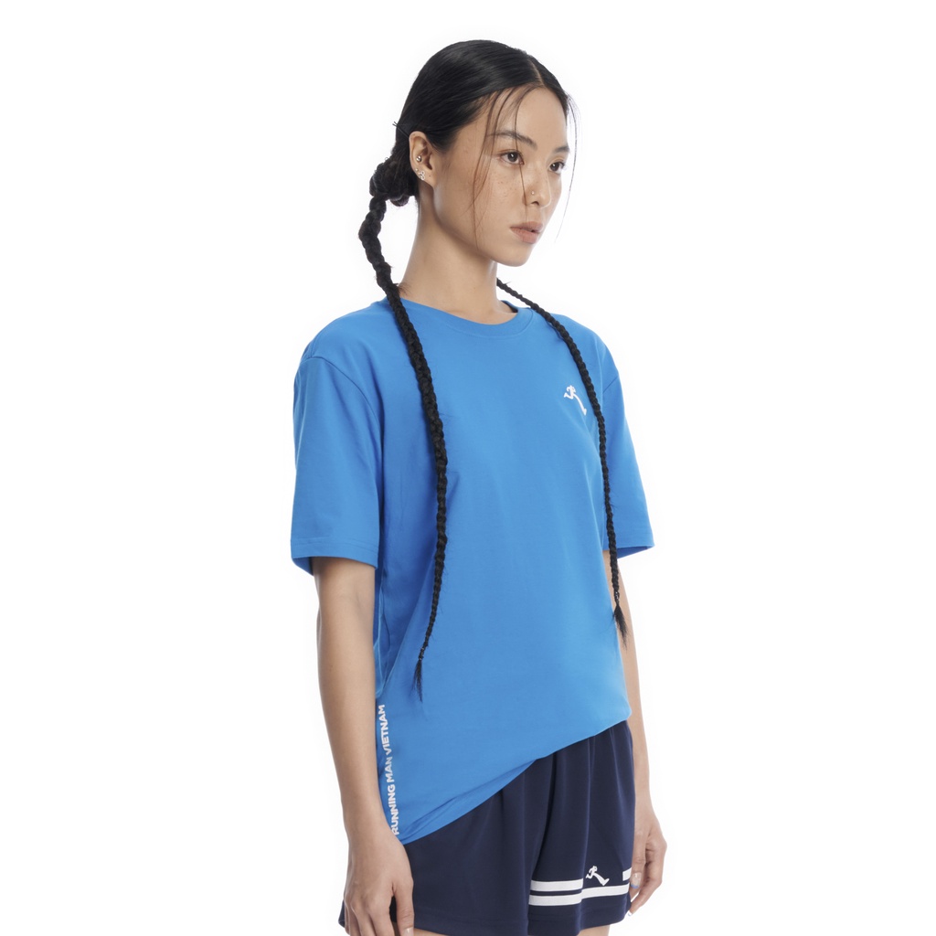 Áo Thun Running Man Vietnam Màu Xanh Logo Trắng Vải Cotton, Unisex - Chính hãng VieSHOP