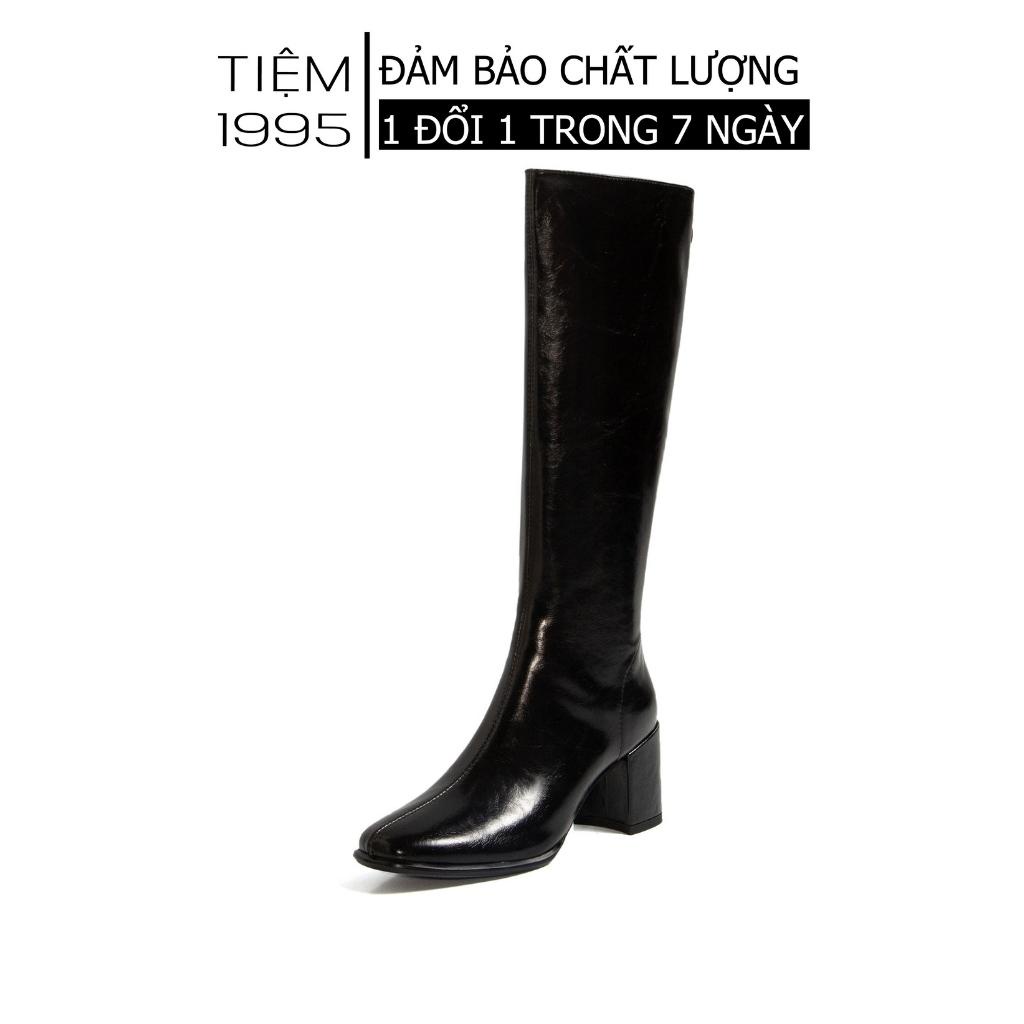 Boot cao cổ, boot đùi da mịn khoá cạnh gót vuông 5 phân - BOT006