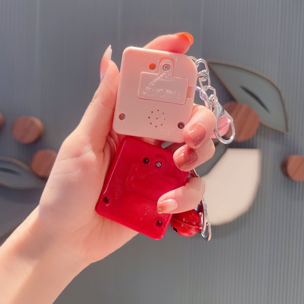 Móc khóa kiêm máy chơi game 4 nút mini cầm tay game xếp hình nhiều màu  balo túi xách, quà tặng bạn bè người thân -Ráp