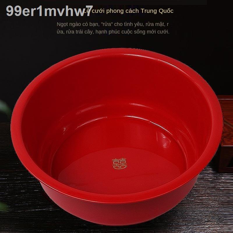 ◎﹉Chậu rửa bát lớn bằng nhựa cưới dày dặn chậu lớn để rửa rau và tắm chậu lớn chậu tròn chậu rửa hi chậu cưới chậu đỏ