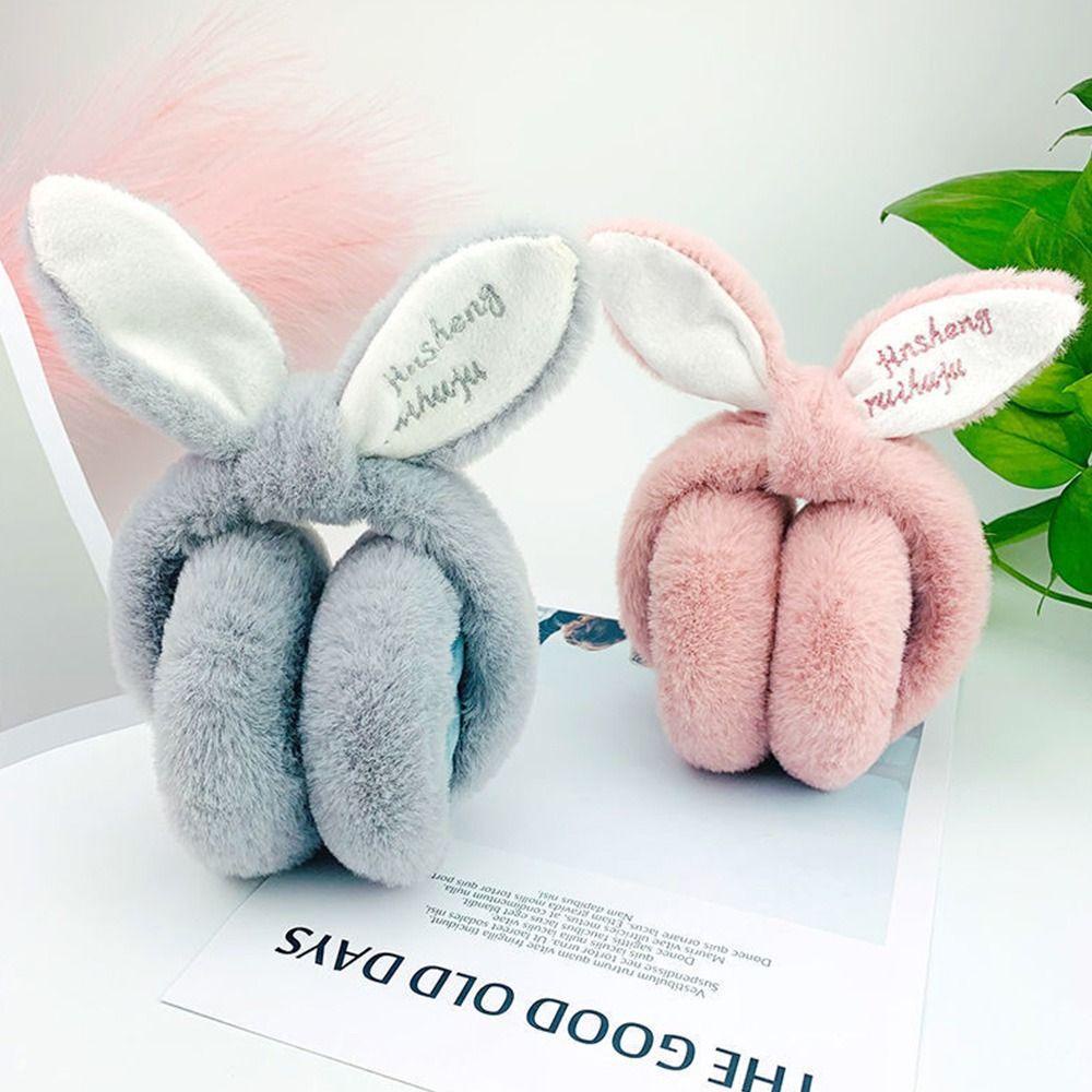 Đệm Bọc Tai Nghe Bằng Vải Bông Mềm Mại Bảo Vệ Lạnh Hình Tai Thỏ Dành Cho Hoạt Động Ngoài Trời
