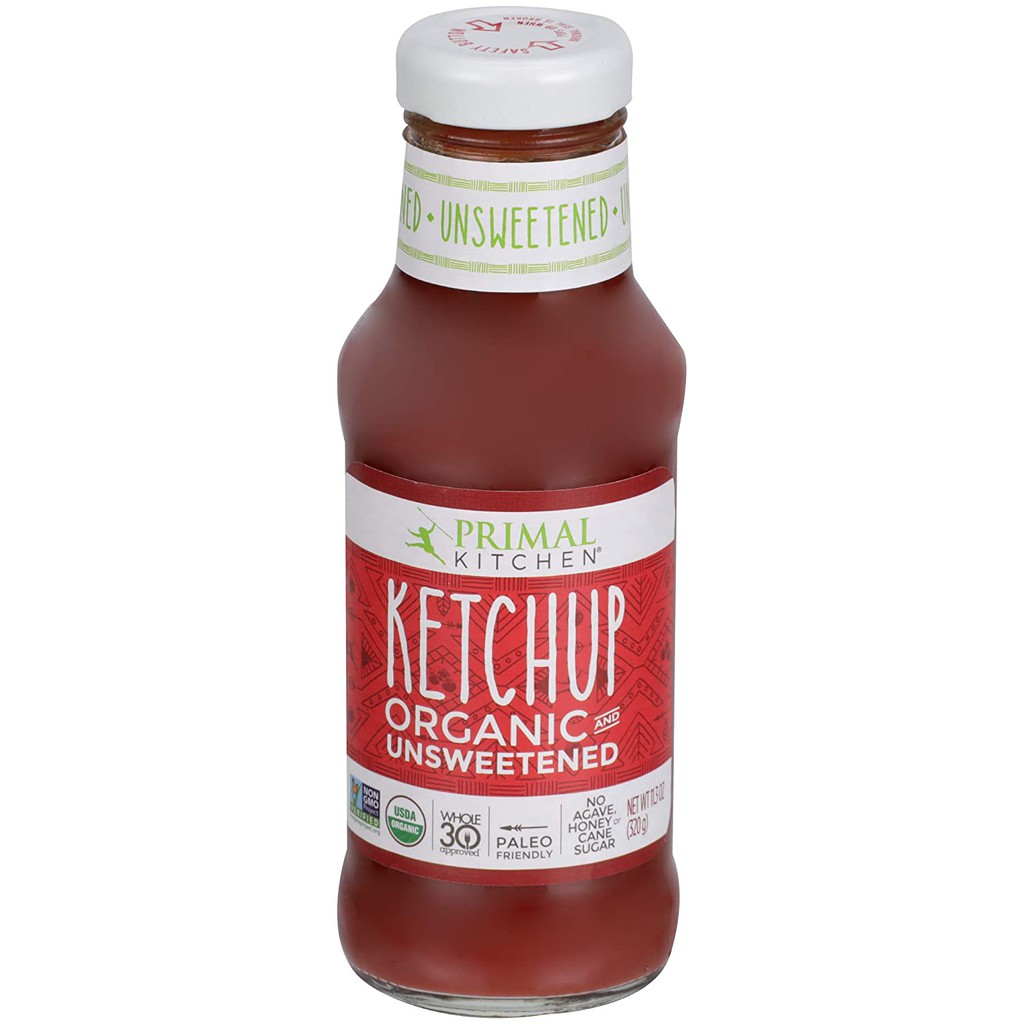 TƯƠNG CÀ KETCHUP ORGANIC CAY VỪA-KHÔNG ĐƯỜNG Primal Kitchen, Unsweetened-Keto-Paleo-WHOLE30-NonGMO, 320g