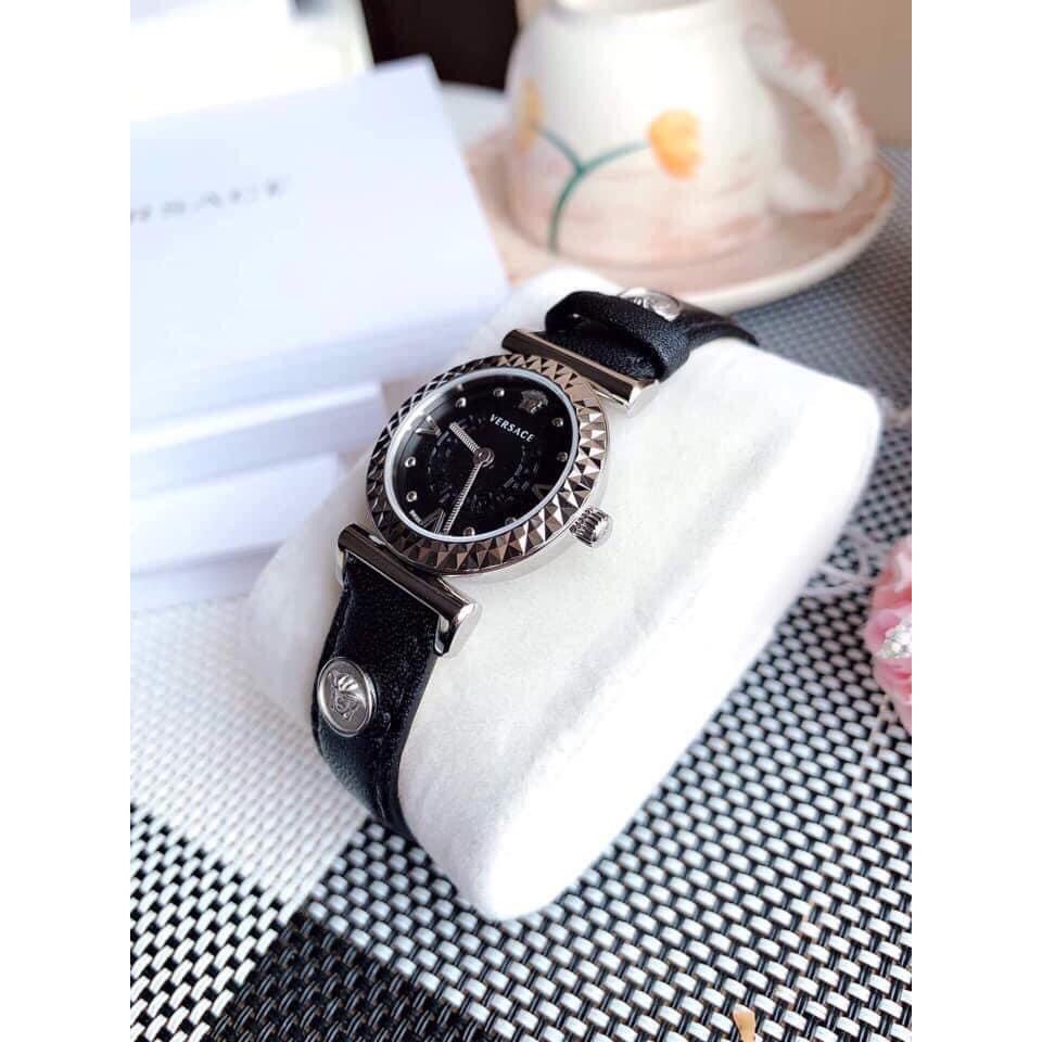 Đồng hồ nữ chính hãng Versace Vanity mini - Máy Quartz pin Thụy Sĩ - Mặt kính Sapphire - Dây da