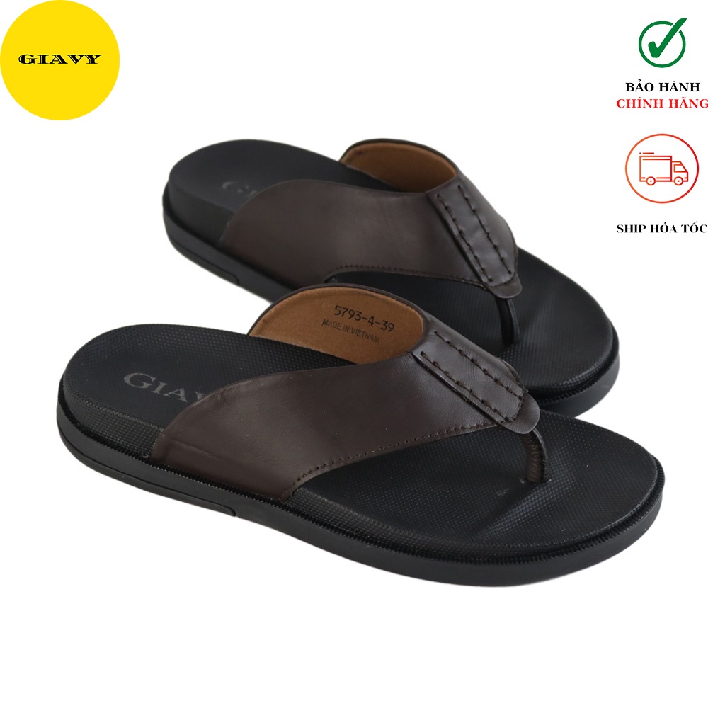 Dép kẹp nam, dép kẹp quai da đế cao 5793/4 - GIÀY GIAVY