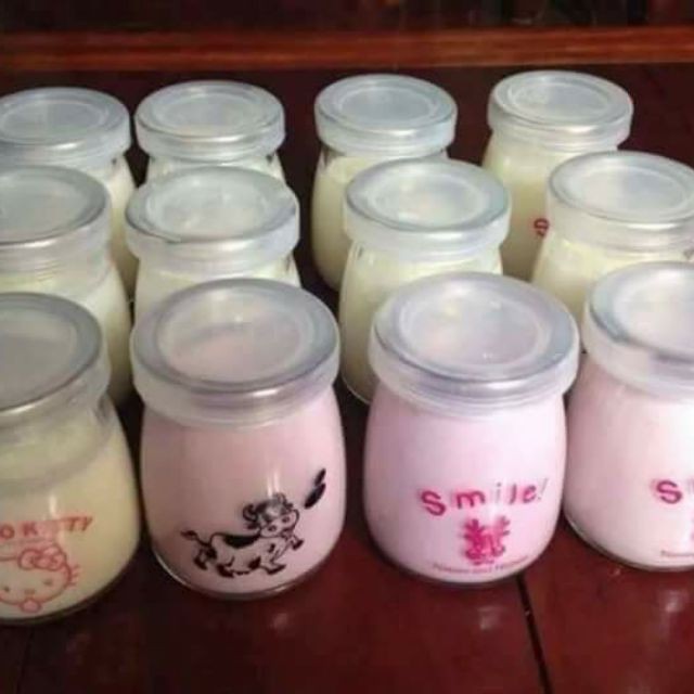 COMBO 12 HỘP HŨ ĐỰNG SỮA CHUA có nắp chụp 4.8 ( Có Hình  ạ ) | BigBuy360 - bigbuy360.vn