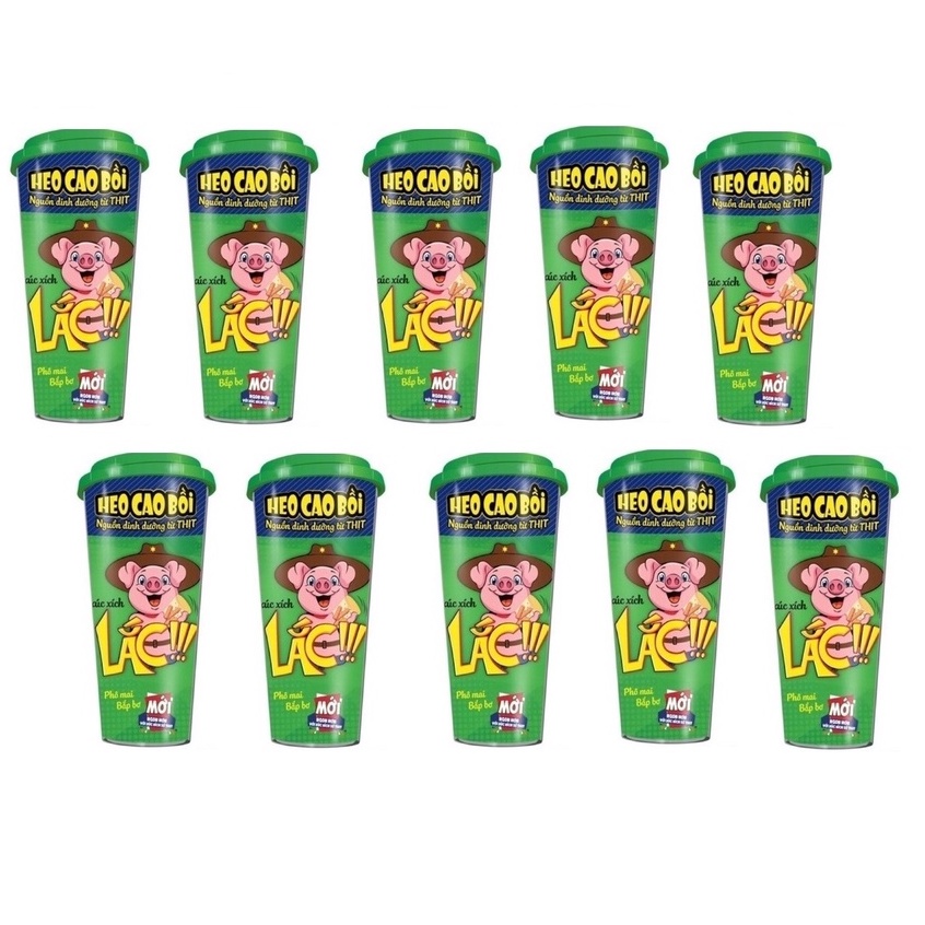 Lốc 10 ly xúc xích lắc heo cao bồi | BigBuy360 - bigbuy360.vn