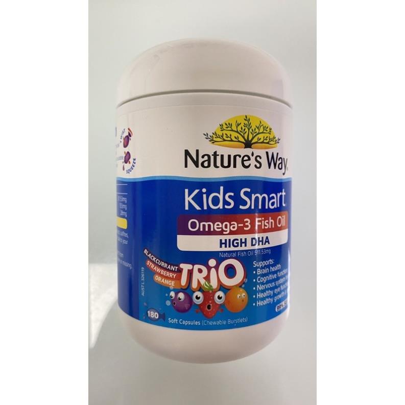 Natures Way Kids Smart Omega-3 Fish Oil.Bổ Sung DHA,EPA Phát Triển Trí Não,Mắt.Lọ 180v