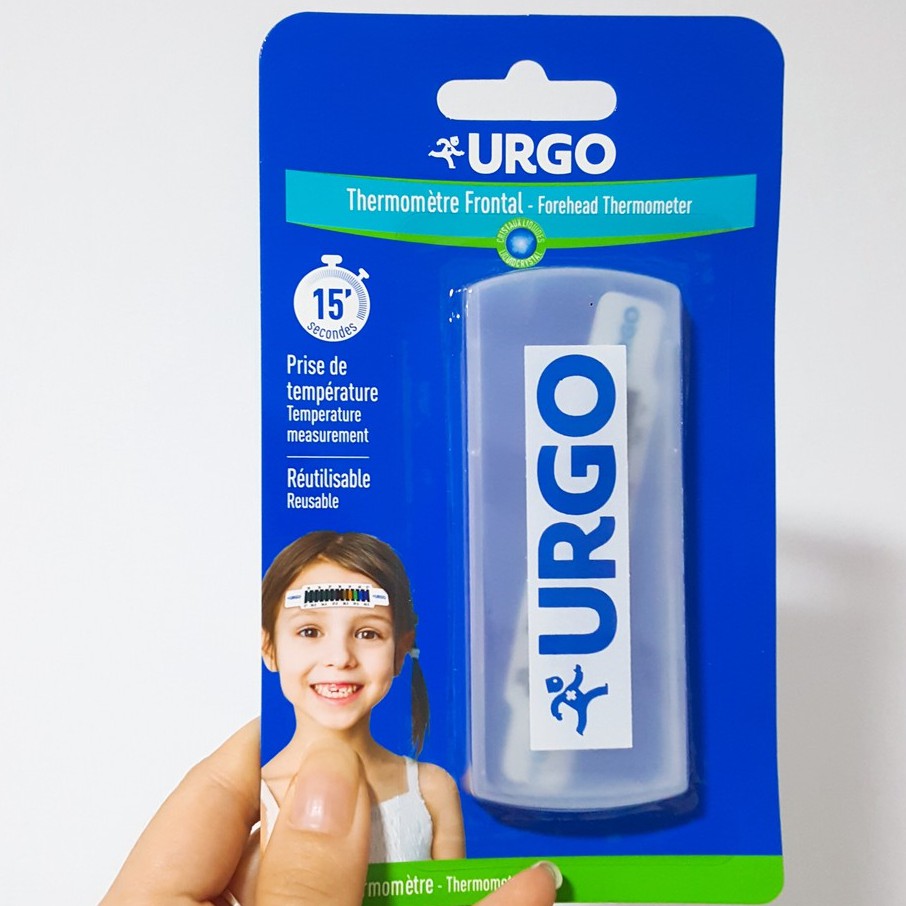 Nhiệt Kế Dán Trán An Toàn, Nhanh Chóng, Độ Chính Xác Cao Urgo Forehead Thermometer Hộp 1 Cái