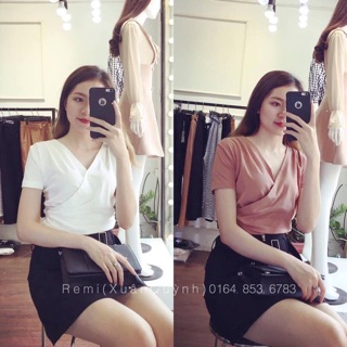 Áo thun vạt chéo