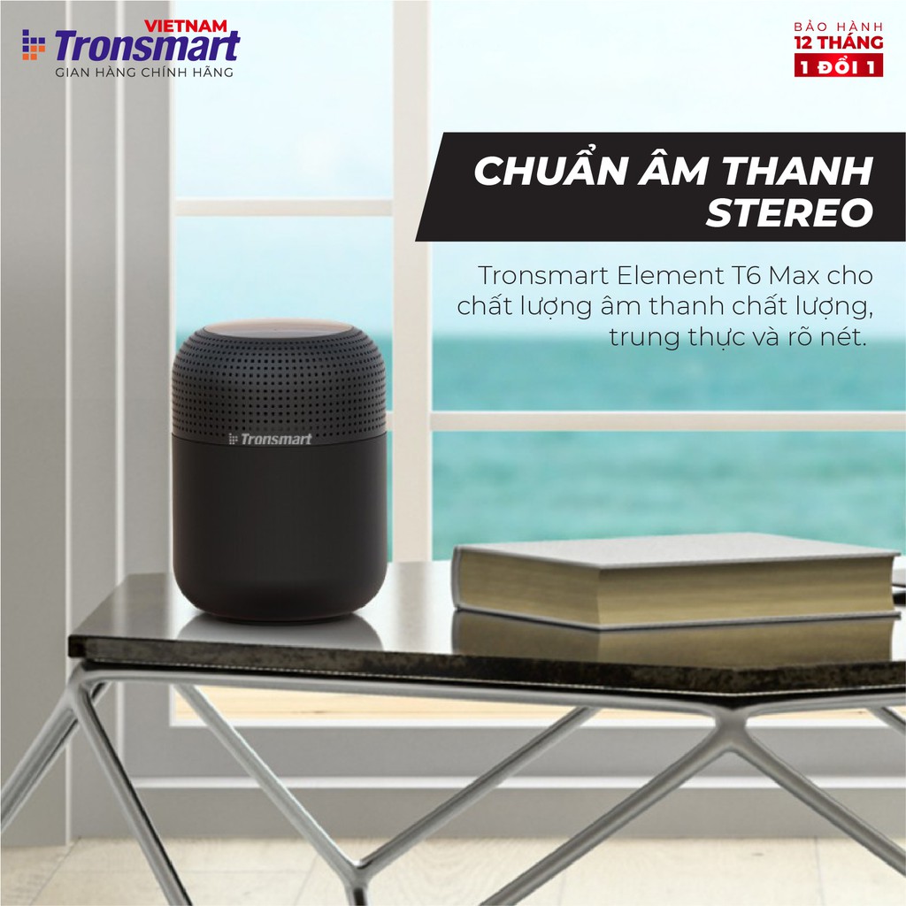 Loa Bluetooth 5.0 Tronsmart Element T6 Max | Công suất 60W | Ghép đôi 2 loa | Bảo hành 12 tháng.