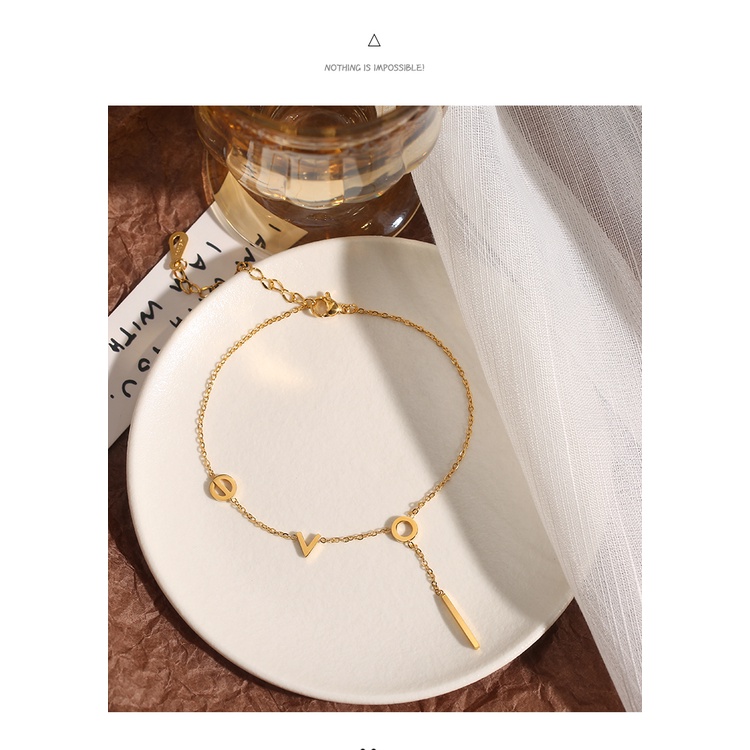 Lắc chân nữ titan LOVE O1-102 - CAM KẾT KHÔNG GỈ, KHÔNG BAY MÀU - BẢO HÀNH 12 THÁNG