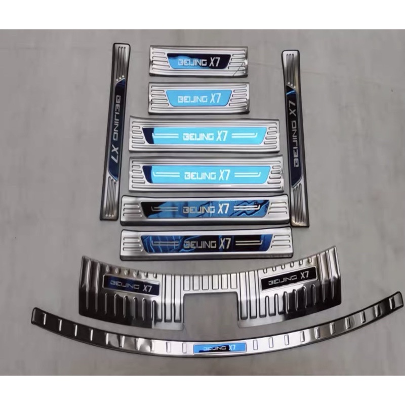 Ốp bậc cửa inox titan ⚡HÀNG CAO CẤP⚡ ốp bậc cửa inox trắng xe Beijing X7 chống xước inox cao cấp