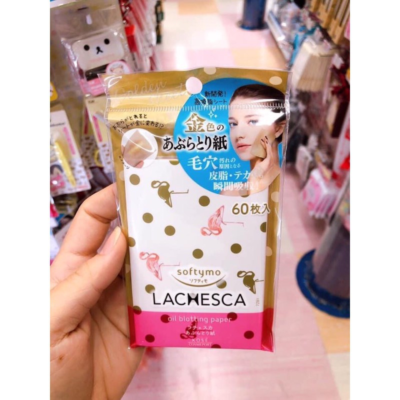 Giấy thấm dầu Kose Softymo Lachesca 60 miếng Nhật Bản