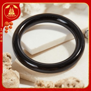 🌺 Vòng tay nữ Mã Não Đen liền khối size Ni 56, 58 hợp mệnh thủy, mộc - Panda House