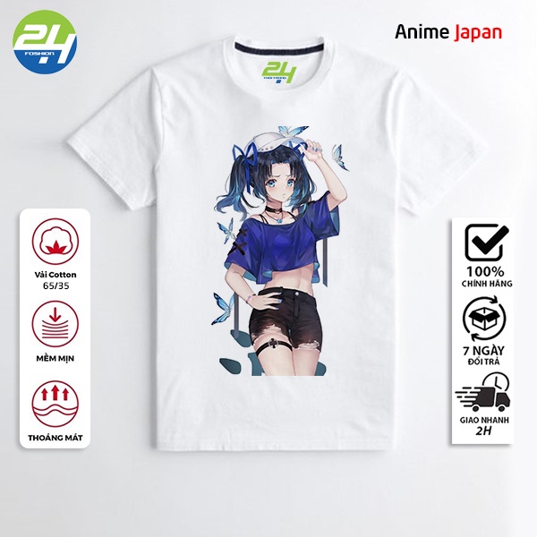 Áo Thun In Hình Anime Japan ANM07 Thời Trang 24h Màu Trắng Vải Dày Mịn Form Vừa Mặc Dễ Chịu Không Xù Lông