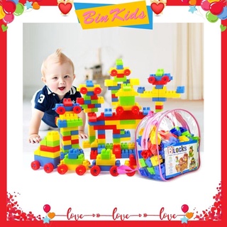 Đồ chơi lắp ghép lego cho bé 130 chi tiết size to - đồ chơi giáo dục lắp ráp cho bé