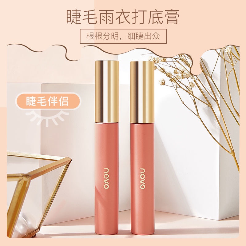 ✈❀✒NOVO eyelash primer tạo kiểu dạng lỏng không thấm nước giúp giữ nếp lâu dài không lem không lem kéo dài mi dài mi mã