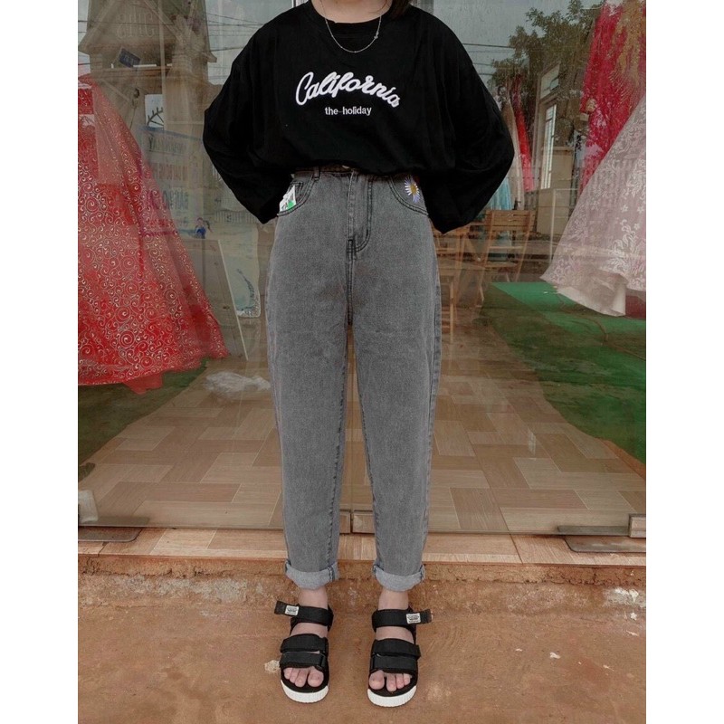 Quần baggy jean nữ cao cấp, màu xám wash rách cá tính, chất vải denim dày dặn, mềm, mang thoái mái,quần jeans Q_boutique | BigBuy360 - bigbuy360.vn