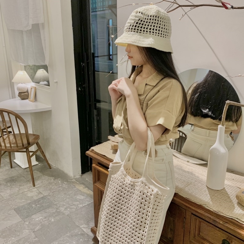 CROCHET BUCKET HAT- MŨ CÓI LƯỚI HANDMADE
