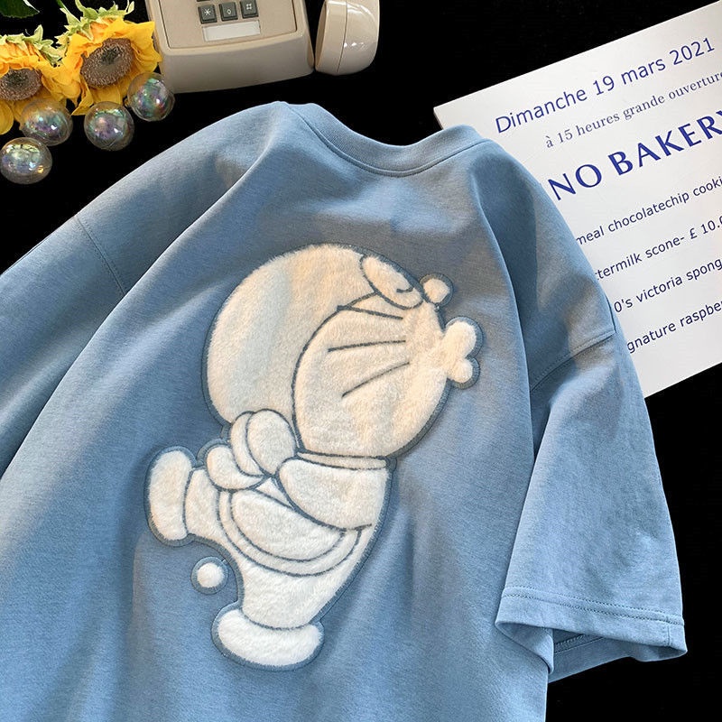 Jiashucheng Áo Thun Nữ Ngắn Tay In Hình Mèo Tinkerbell Thời Trang