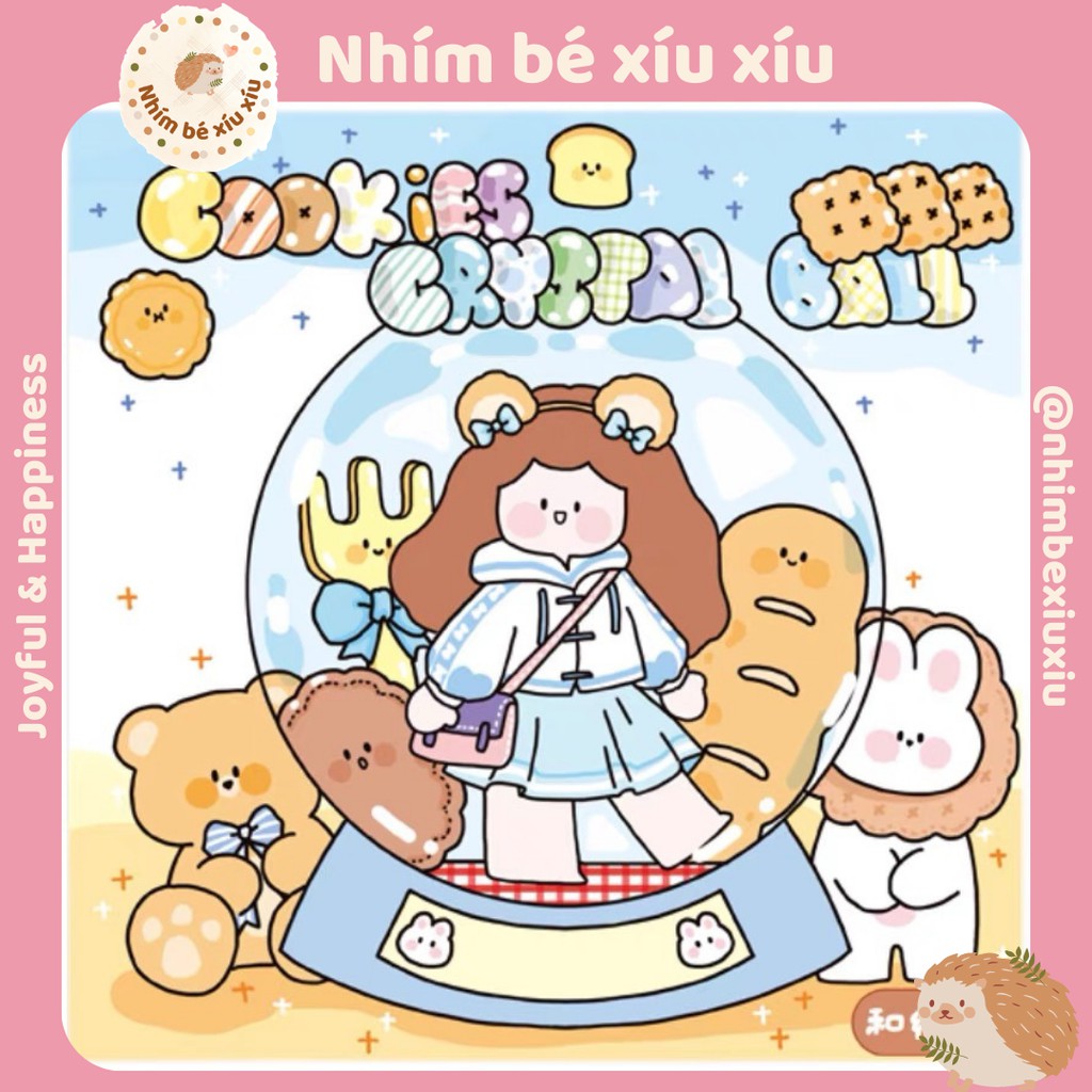 1 tấm sticker hình dán trang trí dễ thương Cookies VT177