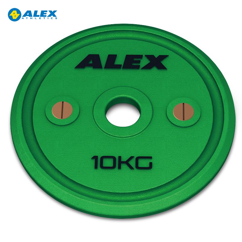 Bộ 2 Tạ Đĩa Hiệu Chỉnh OLYMPIC Calibrated Plate 10kg ALEX Cao Cấp, Gang Nguyên Khối Sơn Tĩnh Điện Tập Thể Hình, Gym