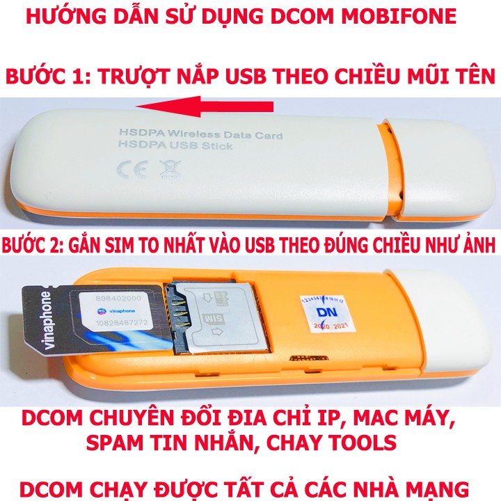 [RẺ TỤT QUẦN] DCOM USB 3G 4G MOBIFONE CHÍNH HÃNG, ĐỔI ĐIA CHỈ IP, MAC MÁY, GỬI TIN NHẮN HÀNG LOẠT, ĐA MẠNG, SIÊU BỀN BỈ