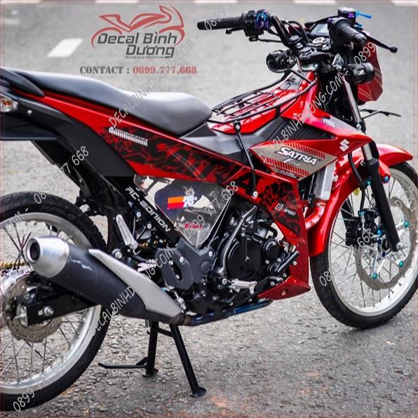 Decal Xe Máy - Tem Trùm Satria, Raider  Đỏ Đen Bán Chạy Nhất
