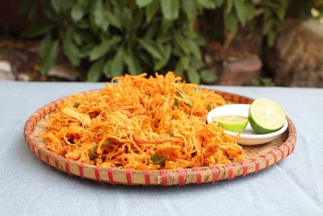 Freeship 1kg Khô gà lá chanh siêu ngon