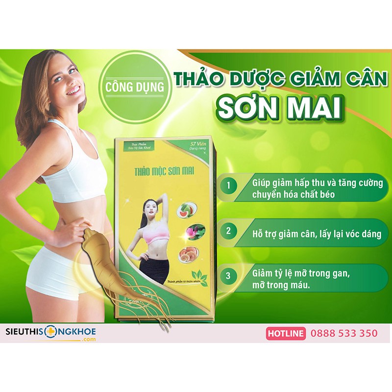 Giảm Cân Sơn Mai 💕[GIẢM MẠNH]💕 Thuốc Giảm Cân Mạnh, Giảm 4-6kg Sau 1 Liệu Trình