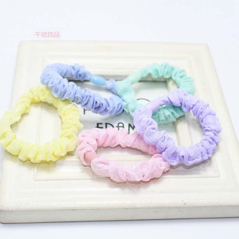 Set 2 dây cột tóc scrunchies phong cách Hàn Quốc - Dây buộc tóc chấm bi, voan, ren nhiều màu lựa chọn