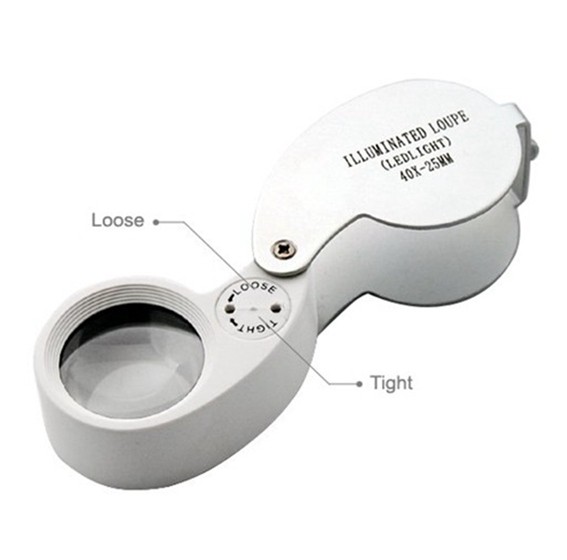 Kính Lúp Soi Đá Quý Có Đèn Led 40x25mm