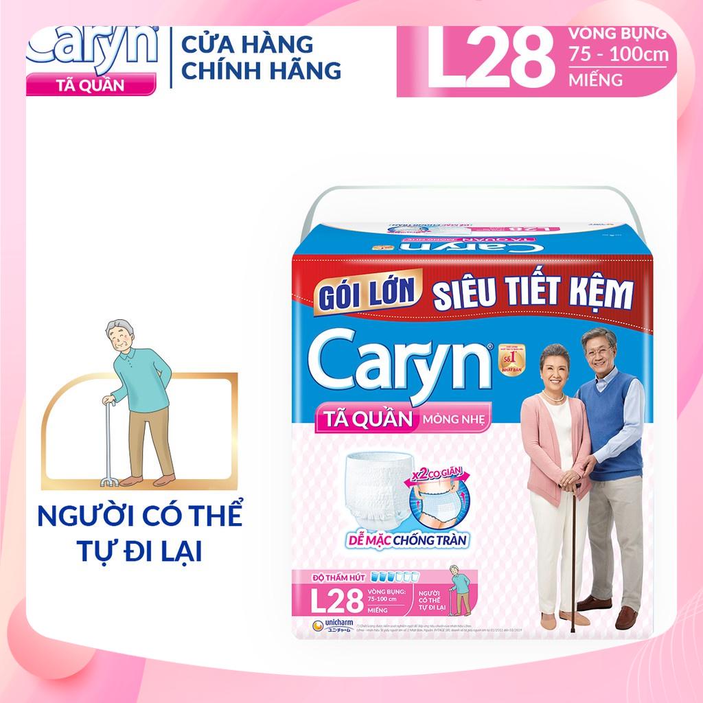 Tã quần caryn mỏng nhẹ M32, tã caryn L28 gói lớn siêu tiết kiệm dễ mặc chống tràn dành cho người lớn