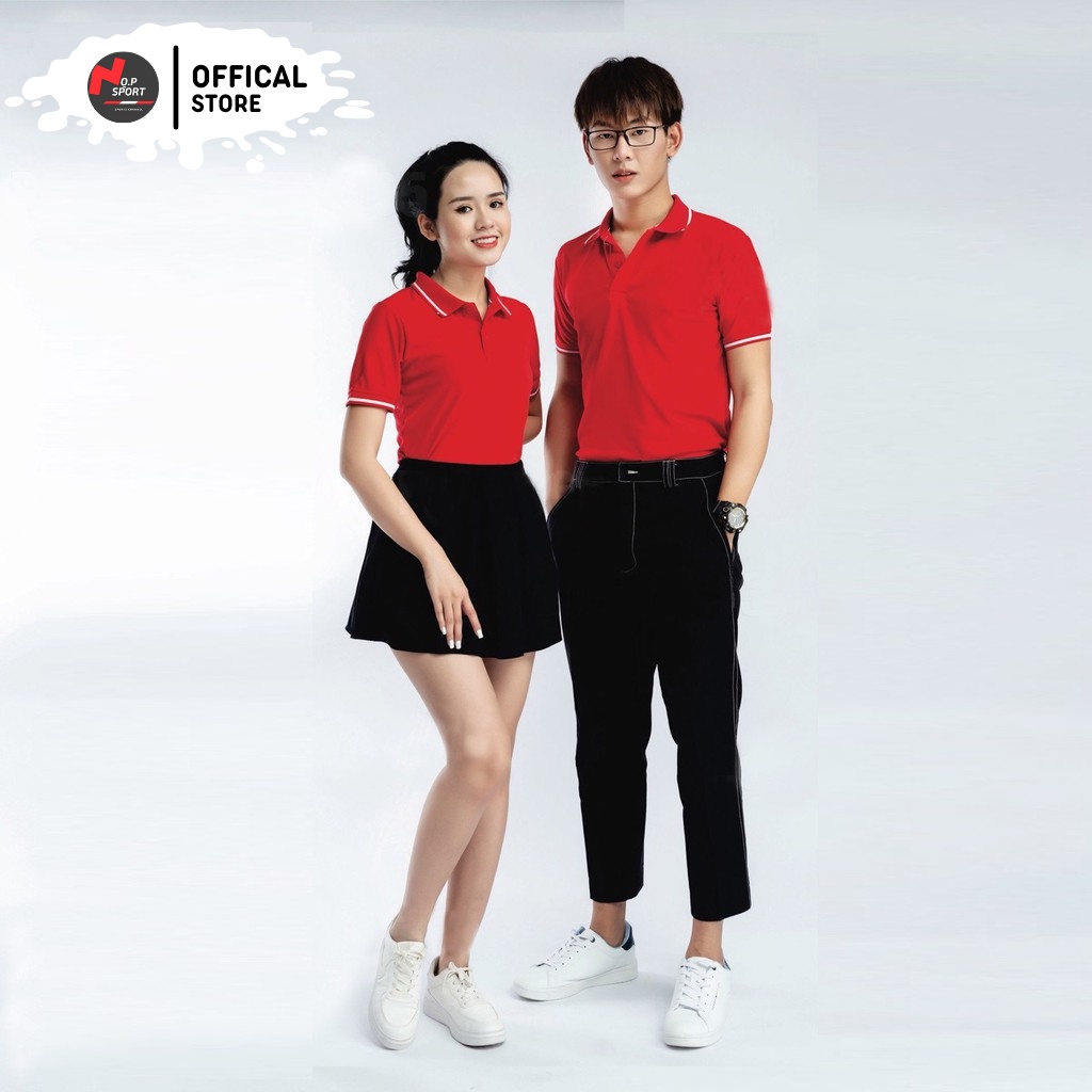 Áo Thun Polo Nam Nữ Cổ Bẻ Dệt Bo Len Vải Cotton Xuất Xịn Tay Ngắn Công Sở