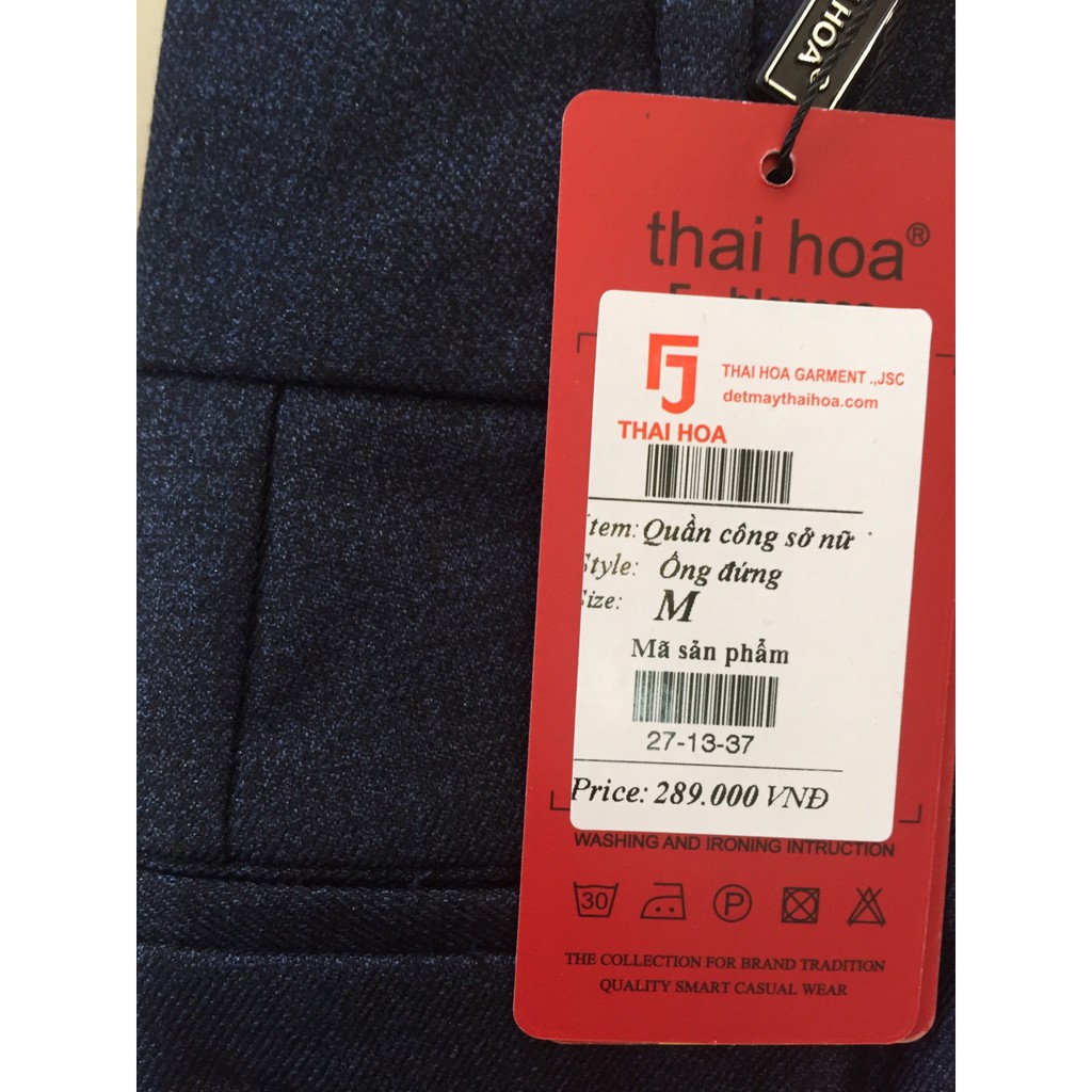 Quần tây Thái Hòa xanh đen sớ sước 27-13