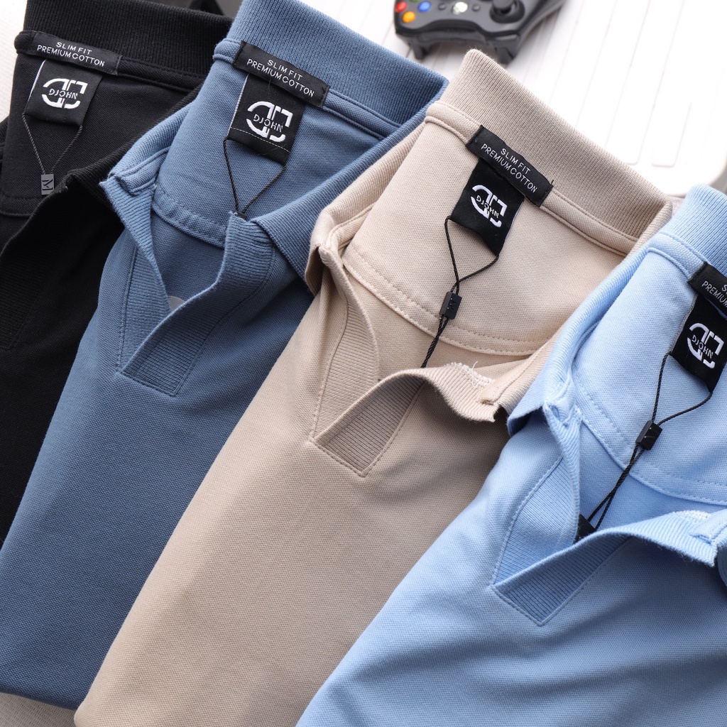 Áo Polo Djohn Cổ V Màu Pastel Trẻ Trung , Áo Thun Cổ Bẻ Bigsize Form Slim fit 100kg - 3bros Cổ Trụ 9 Phân