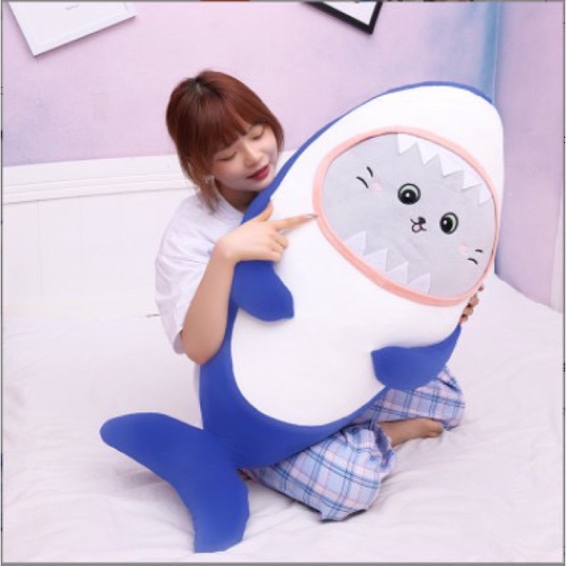Cá Mập Bông - Thú Bông Cá Mập Mặt Mèo Cosplay - Xưởng Gấu Bông Việt Nam