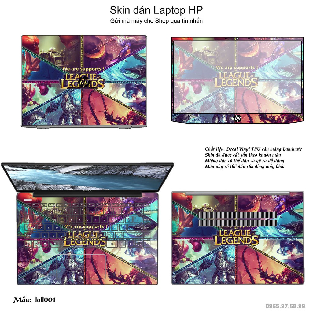 Skin dán Laptop HP in hình Liên Minh Huyền Thoại (inbox mã máy cho Shop)