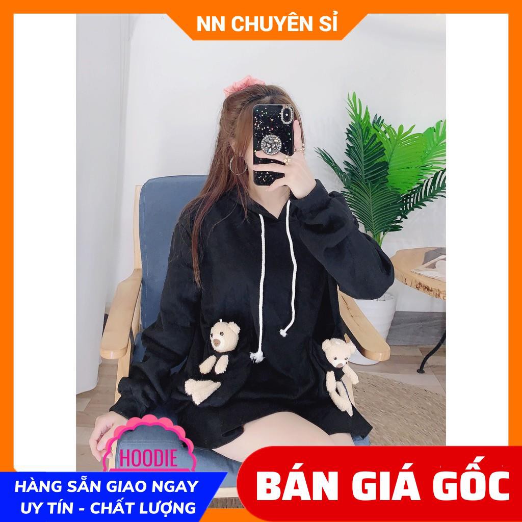 ÁO SWEATER PHỐI GẤU TÚI XINH XẮN (TP57) ⚡100% ẢNH THẬT⚡HOODIE GẤU BÔNG SIÊU HOT